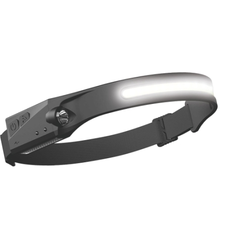 Latarka LED czołowa aku COB + XPE + Sensor